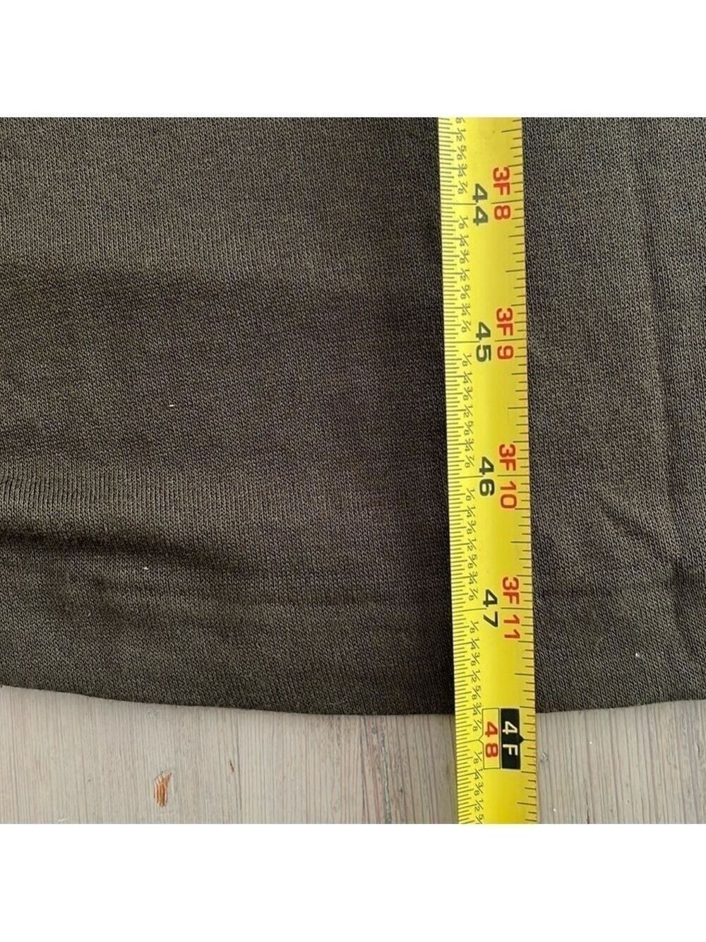 VINCE | Army Green Stretch Elbow Sleeve Jersey Midi Dress Small - Picture 11 of 13